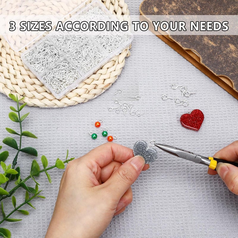 Augsun 1000PCS Small Screw Eye Pins, 3 Sizes Mini Eye Hooks Screw Eyelet Pins Hooks Eye Pins for Jewelry Making DIY Crafts, Art Projects - Image 4